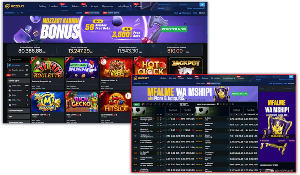 MozzartBet Casino and Sportsbook Screenshot
